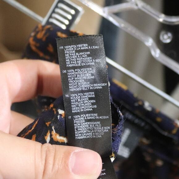 Forever 21 Navy Boho High Waist Wide Leg Pants Sz XS - Picture 5 of 10